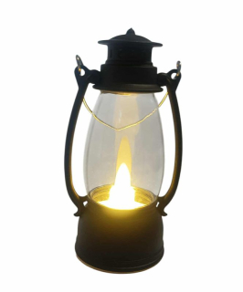 Dekorácia - petrolejová lampa 9,5 cm - čierna